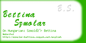 bettina szmolar business card